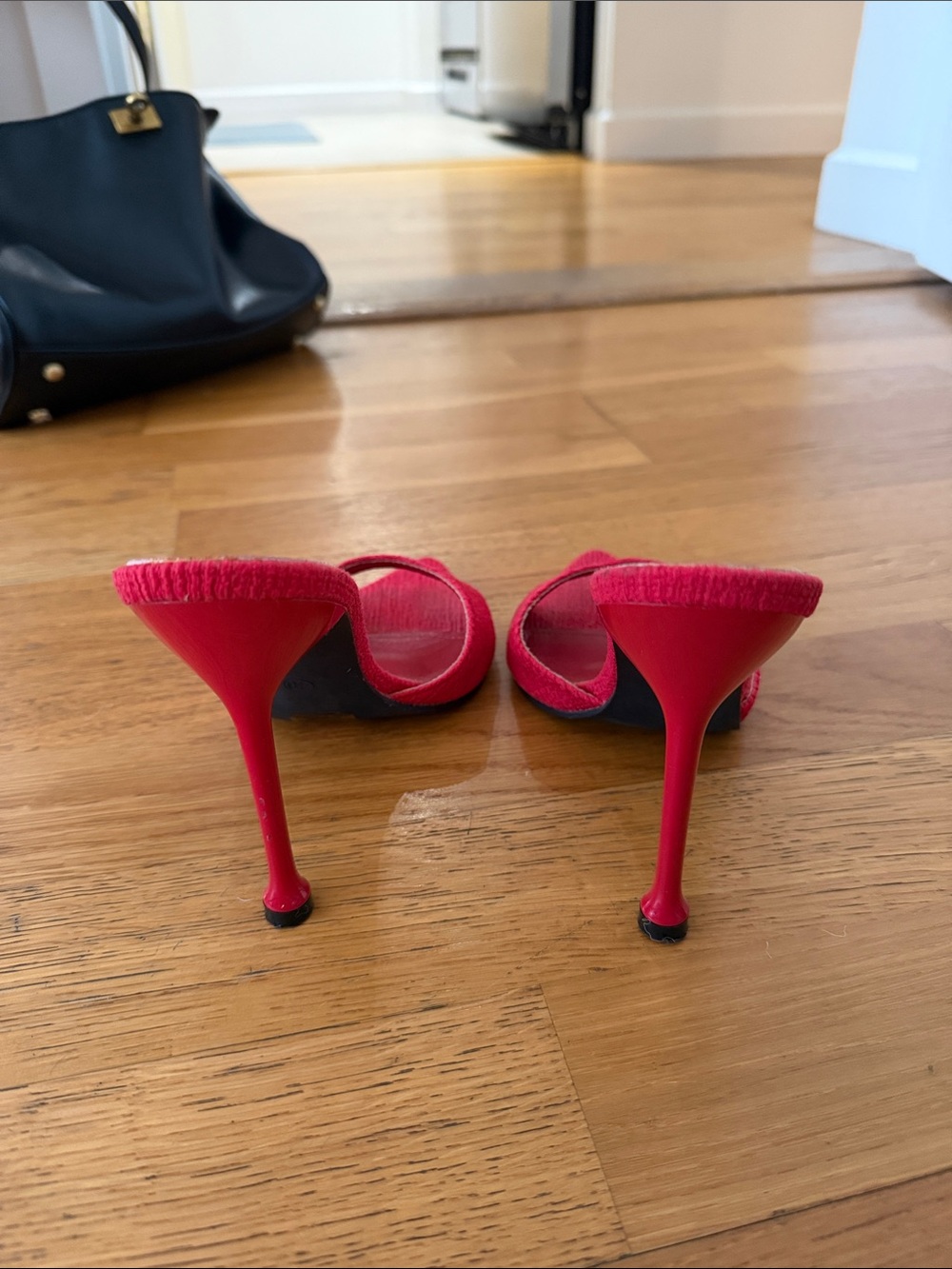 Red Pointed-Toe Slip-On Mules - Picture 3 of 3